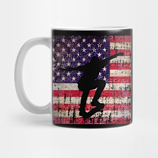 Skateboarder USA Distressed Flag Mug